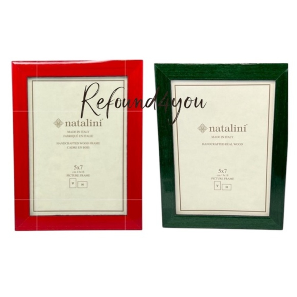 Natalini - ‘Christmas bundle - red & green’ ￼ wood picture frames 5“x7“ NWT Firm